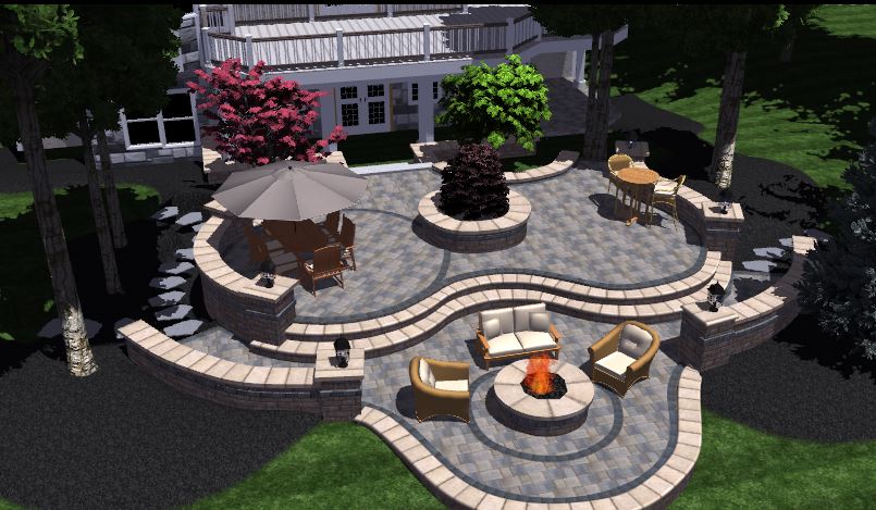 Brick Patio With Landscape Design In Bloomfield Hills Mi 48301