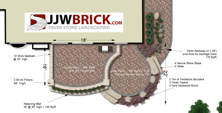 Raised Brick Paver Patio Design Installation Chesterfield Mi